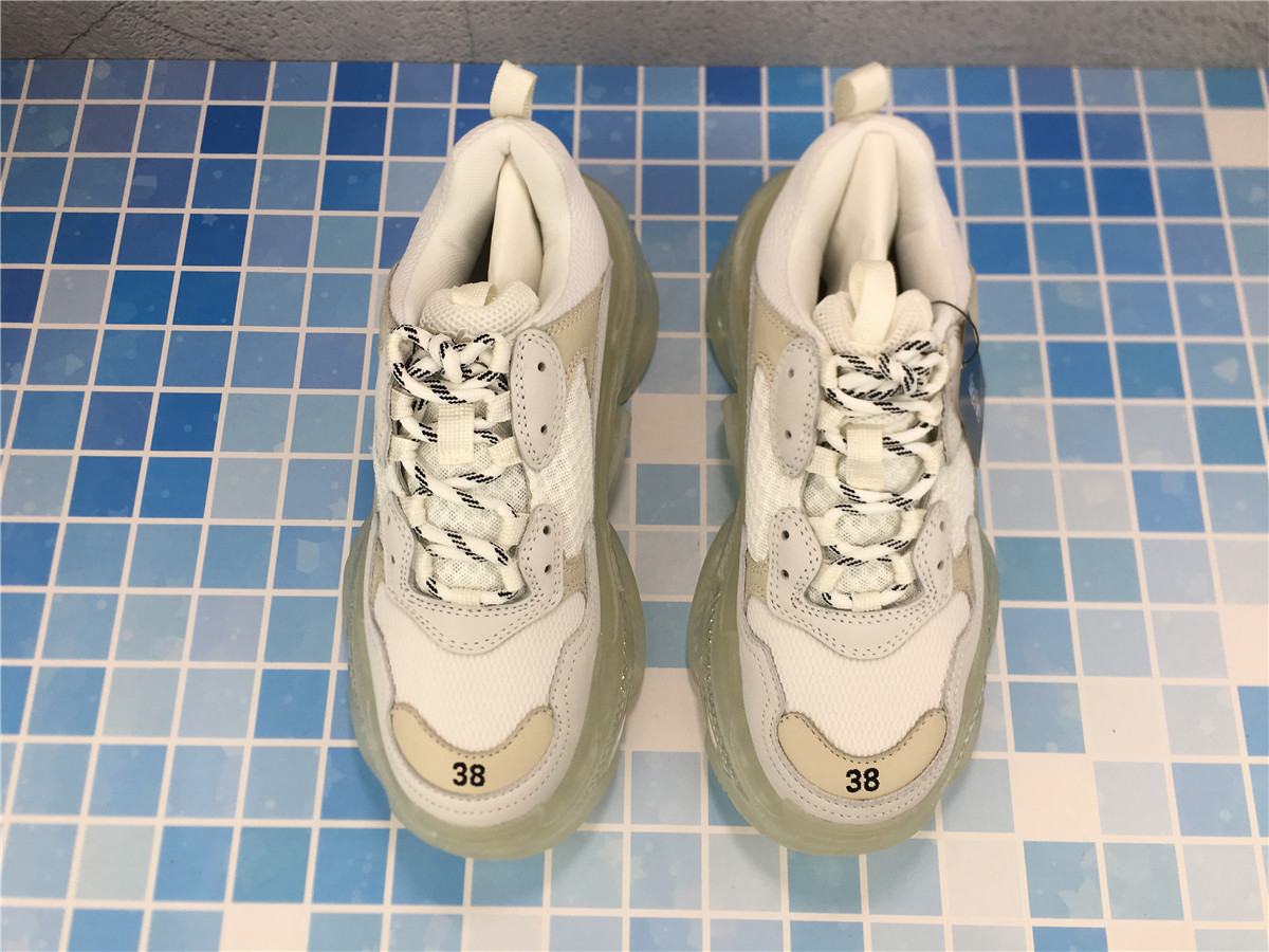 G5 Batch Balenciaga Triple S Clear Sole White Sneakers